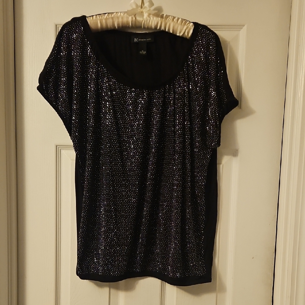 INC International Concepts Sparkling Black Top
